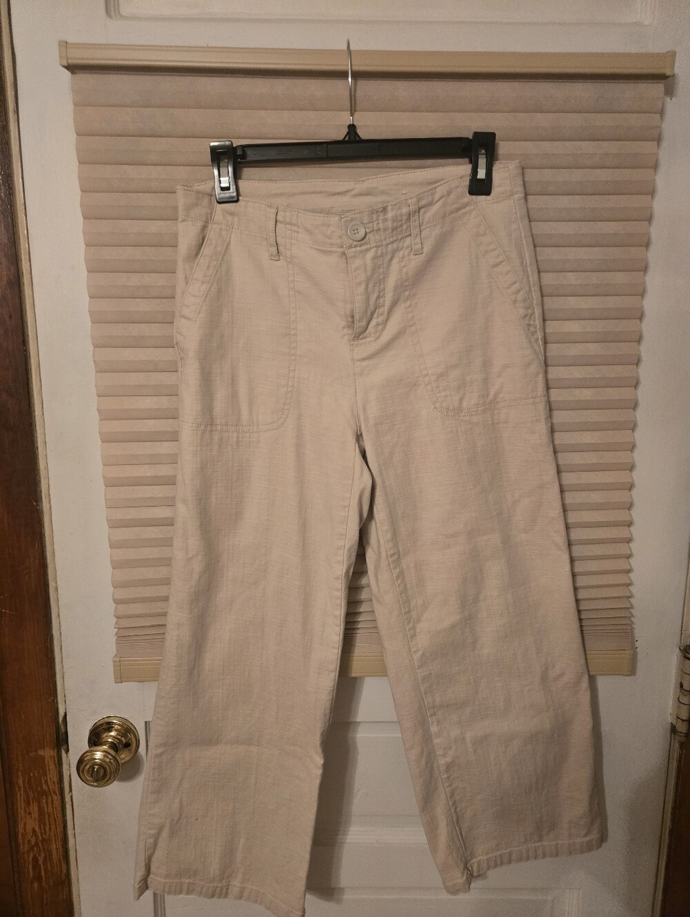 Light Beige Wide-Leg Casua Capril Pants